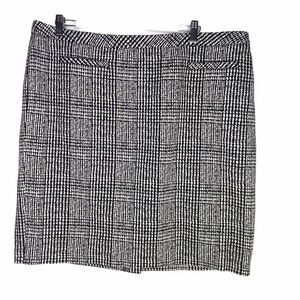 Talbots Woman Petites Black&White Glen Plaid Skirt